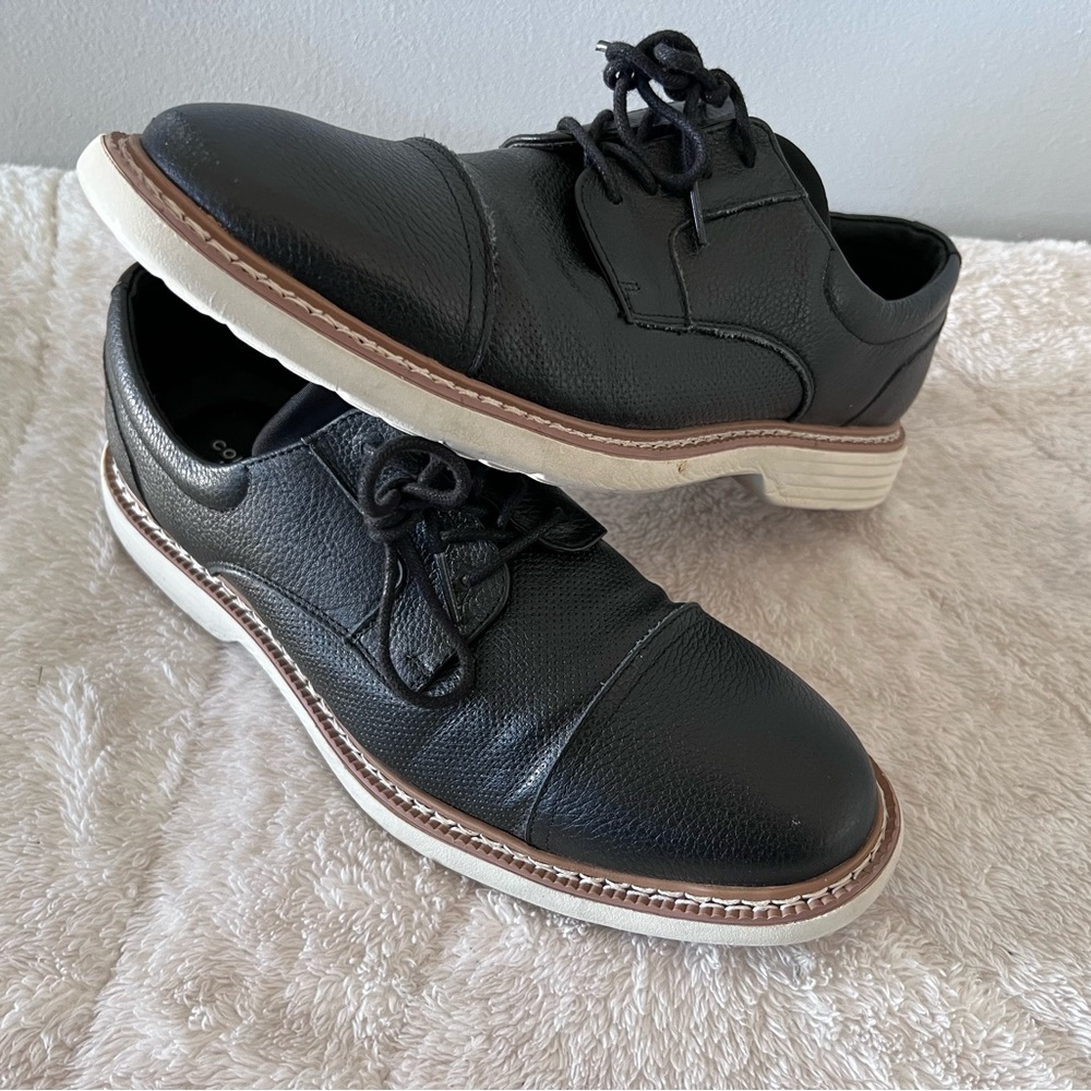 Michael Strahan Collection Black Toe-cap leather shoes